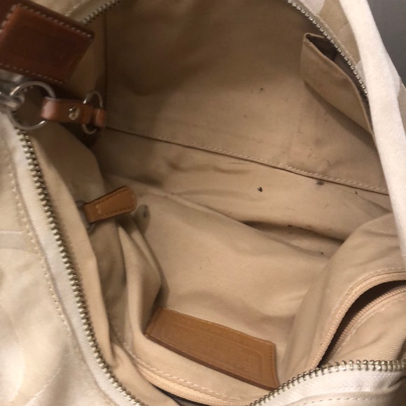 COACH Y2K Cream colored shoulder bag w/leather handle - Picture 6 of 9